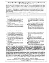 Load image into Gallery viewer, Generac Air Cooled 5 Year Extended Warranty