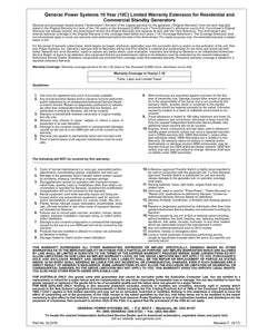 Generac Air Cooled 10 Year Stackable Warranty (+ 3 Years)